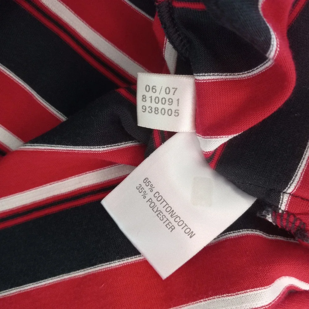 Adidas Climalite Mens XL Polo Shirt Red Black White‎ Striped Short Sleeve 938005